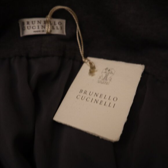 Brunello Cucinelli Charcoal Gray Pleated Skirt Wool Blend Slit Size 6 NWT $1,845 - Picture 9 of 9